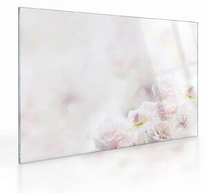 Tablou pe sticlă cu flori fragede (70x50 cm)