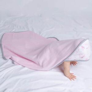 Prosop bebe din bumbac cu gluga 90x90 cm Kidizi Pink Fairy Clouds