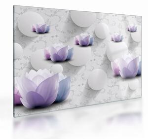 Tablou pe sticlă cu flori (70x50 cm)