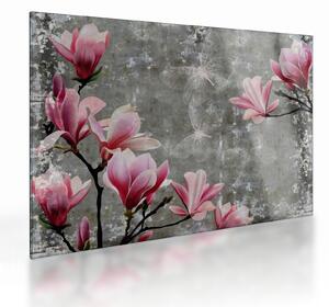 Tablou pe sticlă cu flori (70x50 cm)