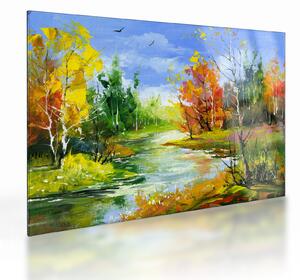 Tablou pe sticlă - Peisaj - pictură (70x50 cm)