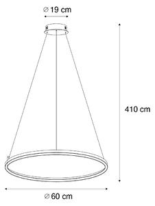 Lampă suspendată neagră 60 cm cu LED reglabil în 3 trepte - Girello