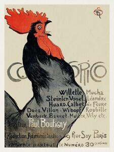 Artă imprimată Cocorico, Vintage Rooster (French Chicken Poster) - Théophile Steinlen, (30 x 40 cm)