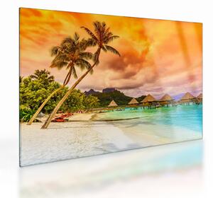 Tablou pe sticlă - Insula Bora Bora (70x50 cm)