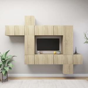 Set de dulapuri TV, 10 piese, stejar Sonoma, lemn prelucrat