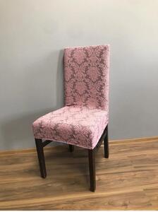Set 6 huse elastice pentru scaune, model Jacquard, Roz