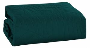 Cuvertura de pat turcoaz cu model LEAVES Dimensiune: 170 x 210 cm