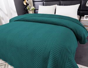 Cuvertura de pat din catifea turcoaz cu model ARROW VELVET Dimensiune: 200 x 220 cm