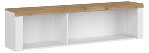 Biblioteca suspendata Vigo, alb/stejar wotan, 156x32x40 cm