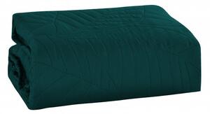 Cuvertura de pat turcoaz cu model LEAVES Dimensiuni: 200 x 220 cm