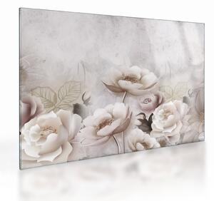 Tablou pe sticlă - Tufe roz (70x50 cm)