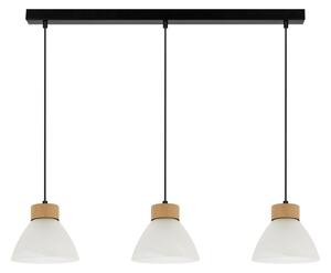 Prahas, lampă suspendată, dulie E14, 2 becuri, 40W, negru-stejar-alb