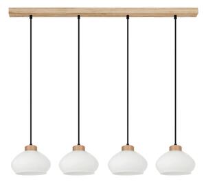 Trilas, lampă suspendată, dulie E27, 4 becuri, 60W, stejar-negru-alb
