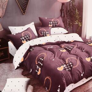 Lenjeria de pat din bumbac violet TABITA + husa de perna 40 x 50 cm gratuit
