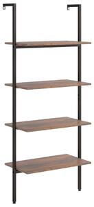 Raft înclinat cu 4 niveluri maro închis / negru 64x35x152,5 cm