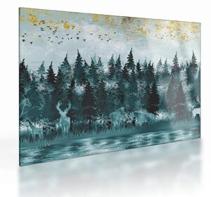 Tablou pe sticlă - Animale din pădure (70x50 cm)