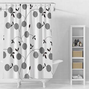 Aqualine Aqualine, perdea de dus 180x180cm, vinil, alb/albastru/negru, ZV037