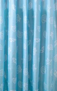Aqualine Aqualine, perdea de dus 180x200cm, poliester, albastru, scoica, ZP006