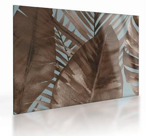Tablou pe sticlă - Frunze de palmier acvarel (70x50 cm)