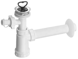 Bruckner Bruckner, Sifon chiuvetă, ieșire din oțel inoxidabil 5/4' deșeuri 40mm cu ramură, dop, plastic, 151.114.0