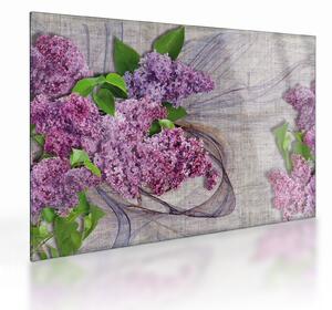 Tablou pe sticlă - Flori de liliac (70x50 cm)
