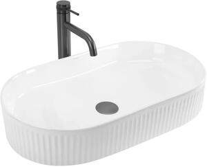 Rea Vanda lavoar 60x34 cm ovale de blat alb luciu REA-U6526