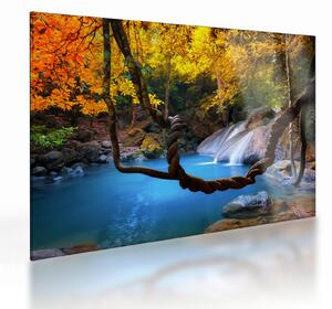 Tablou pe sticlă - Cascade din Asia (70x50 cm)