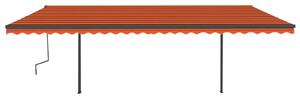 Copertină retractabilă manual, stâlpi, portocaliu/maro 6x3,5 cm