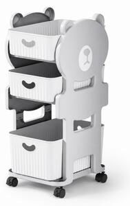 Raft pentru copii pe roti BEARRY 68x35x29 cm, gri