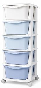 Raft pe roti cu sertare TONES 97x36x36 cm, albastru