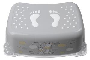 BISK Erga 4 KIDS, treapta de baie antiderapante pentru copii Zebra, gri, ERG-08319