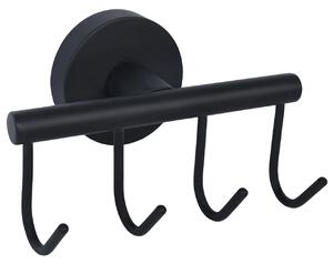 BISK Erga FOR YOU, suport pentru prosoape cu 4 cârlige, negru mat, ERG-08258