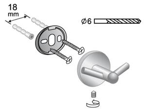 BISK Erga FOR YOU, cârlig dublu pentru prosoape, crom, ERG-01173