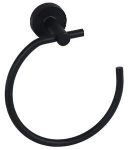 BISK Erga FOR YOU, suport inel pentru prosoape, negru mat, ERG-08260