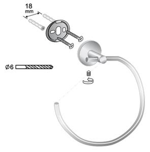 BISK Erga FOR YOU, suport inel pentru prosoape, crom, ERG-01178