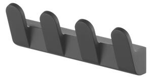 BISK Erga Futura, suport pentru prosoape cu 4 cârlige, negru mat, ERG-02952