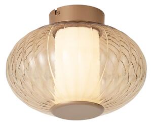 Design Ceiling Lamp Brass 28cm with Amber Glass Incl. LED 3-Step Dimmable - Margherite