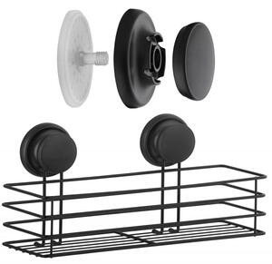 Erga Gavi, raft baie, cos baie pe ventuza 32x10x8 cm, negru mat, ERG-YKA-CH.GAVI-KPL-BLK