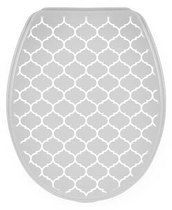 BISK Erga Iris, scaun toaletă din polipropilenă, gri cu model Orient, ERG-07989