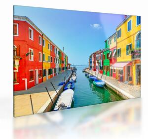 Tablou pe sticlă - Insula Burano, Veneția, Italia (70x50 cm)