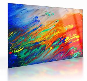 Tablou pe sticlă - Abstract colorat (70x50 cm)