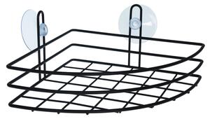 BISK Erga Niagara, poliță din sârmă de colț pentru cosmetice 186x186x90 mm pentru ventuze, negru mat, ERG-08264