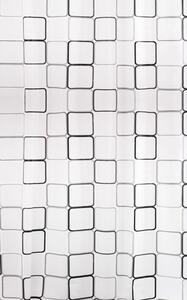 BISK Erga Peva, perdea de dus 180x200cm, poliester, alb-negru, ERG-06894
