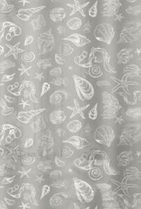BISK Erga Peva, perdea de dus cu carlige (12 buc) 200x180 cm, model Mare gri, ERG-08269