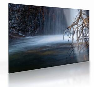 Tablou pe sticlă - Laguna de iarnă (70x50 cm)