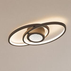 Lindby plafonieră LED Thalina, 60cm, dimabil, Infinity Tunnel, reglabil, Negru, Camera de zi / sufragerie, Metal, Modern