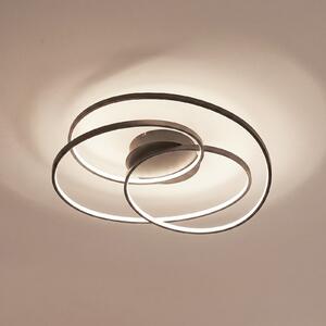Lindby plafonieră LED Kateryna, negru, Ø 60 cm, dimabil, reglabil, Negru, Camera de zi / sufragerie, Aluminiu, Modern