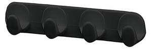 BISK Erga Trendy, plastic cu 4 cârlige pentru prosoape, negru mat, ERG-05764