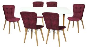 Set masă extensibilă Aris Alb cu 6 scaune Artur Bordo