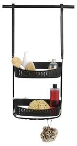 Erga Wiki, coș de baie, organizator suspendat 30x72 cm cu ventuze, negru mat, ERG-YKA-CH.WIKI-BLK